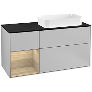 Villeroy and Boch Finion Villeroy and Boch Finion F272PCGJ 120cm, cover plate black matt, shelf left Oak Veneer , light gray matt