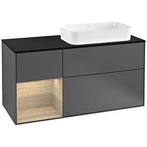 Villeroy and Boch Finion Villeroy and Boch Finion F272PCGK 120cm, cover plate black matt, shelf left Oak Veneer , anthracite matt