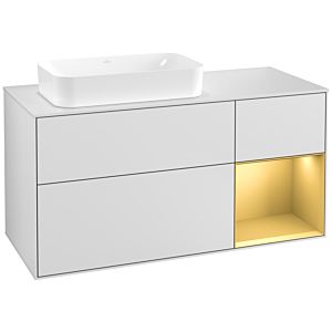 Villeroy and Boch Finion Villeroy and Boch Finion F281HFMT 120cm, cover plate white matt, shelf right gold matt, white matt lacquer