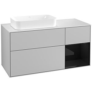 Villeroy and Boch Finion Villeroy and Boch Finion F281PHGJ 120cm, cover plate matt white, shelf on the right Glossy Black Lacquer , light gray matt