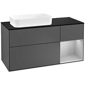 Villeroy and Boch Finion Villeroy and Boch Finion F282GJGK 120cm, cover plate black matt, shelf on the right light gray matt, anthracite matt