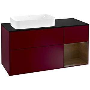 Villeroy and Boch Finion Villeroy and Boch Finion F282GNHB 120cm, cover plate black matt, shelf right Walnut veneer, Peony Matt