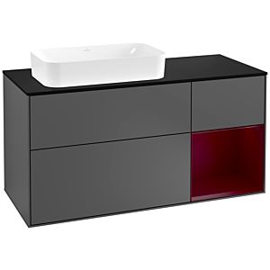 Villeroy and Boch Finion Villeroy and Boch Finion F282HBGK 120cm, cover plate black matt, shelf on the right Peony , anthracite matt