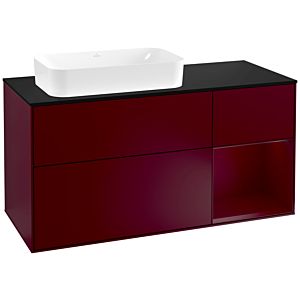 Villeroy and Boch Finion Villeroy and Boch Finion F282HBHB 120cm, cover plate black matt, shelf on the right Peony , Peony Matt