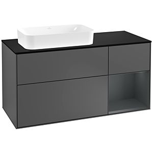 Villeroy and Boch Finion Villeroy and Boch Finion F282HGGK 120cm, cover plate black matt, shelf on the right Midnight Blue Matt Lacquer , anthracite matt