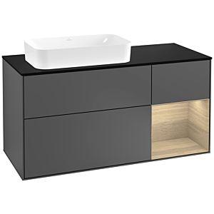Villeroy and Boch Finion Villeroy and Boch Finion F282PCGK 120cm, cover plate black matt, shelf on the right Oak Veneer , anthracite matt