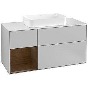 Villeroy and Boch Finion Villeroy and Boch Finion F291GNGJ 120cm, cover plate white matt, shelf left walnut veneer, light gray matt
