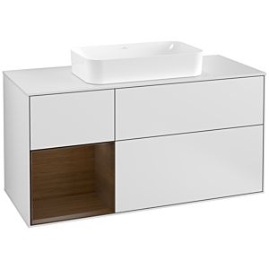 Villeroy and Boch Finion Villeroy and Boch Finion F291GNMT 120cm, cover plate white matt, shelf left walnut veneer, white matt lacquer