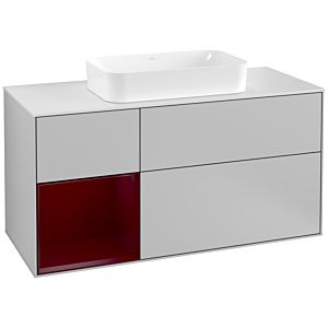 Villeroy and Boch Finion Villeroy and Boch Finion F291HBGJ 120cm, cover plate white matt, shelf left Peony , light gray matt
