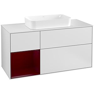 Villeroy and Boch Finion Villeroy and Boch Finion F291HBMT 120cm, cover plate white matt, shelf left Peony , white matt lacquer