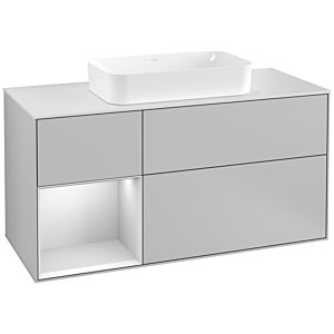 Villeroy and Boch Finion Villeroy and Boch Finion F291MTGJ 120cm, cover plate white matt, shelf left white matt lacquer, light gray matt