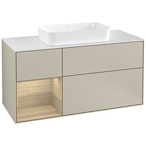 Villeroy and Boch Finion Villeroy and Boch Finion F291PCHH 120cm, cover plate matt white, shelf on the left Oak Veneer , Sand Matt Lacquer