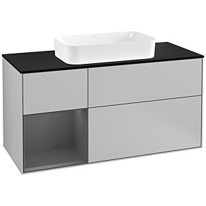 Villeroy and Boch Finion Villeroy and Boch Finion F292GKGJ 120cm, cover plate black matt, shelf left anthracite matt, light gray matt