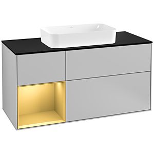Villeroy and Boch Finion Villeroy and Boch Finion F292HFGJ 120cm, cover plate black matt, shelf left gold matt, light gray matt