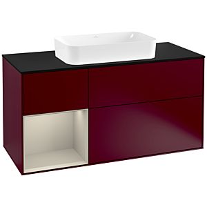 Villeroy and Boch Finion Villeroy and Boch Finion F292HHHB 120cm, cover plate black matt, shelf left Sand Matt Lacquer , Peony Matt