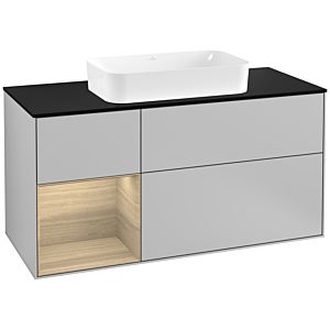 Villeroy and Boch Finion Villeroy and Boch Finion F292PCGJ 120cm, cover plate black matt, shelf left Oak Veneer , light gray matt