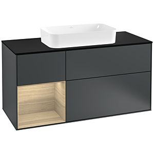 Villeroy and Boch Finion Villeroy and Boch Finion F292PCHG 120cm, cover plate black matt, shelf left Oak Veneer , Midnight Blue Matt Lacquer