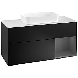 Villeroy and Boch Finion Villeroy and Boch Finion F301GKPD 120cm, cover plate white matt, shelf right anthracite matt, black matt lacquer