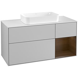 Villeroy and Boch Finion Villeroy and Boch Finion F301GNGJ 120cm, cover plate white matt, shelf right walnut veneer, light gray matt