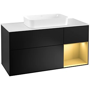 Villeroy and Boch Finion Villeroy and Boch Finion F301HFPD 120cm, cover plate white matt, shelf right gold matt, black matt lacquer