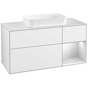 Villeroy and Boch Finion Villeroy and Boch Finion F301MTGF 120cm, cover plate white matt, shelf on the right white matt lacquer, glossy white lacquer