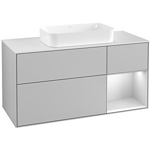 Villeroy and Boch Finion Villeroy and Boch Finion F301MTGJ 120cm, cover plate white matt, shelf on the right white matt lacquer, light gray matt