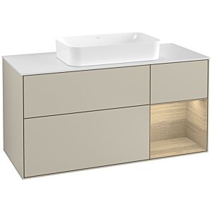 Villeroy and Boch Finion Villeroy and Boch Finion F301PCHH 120cm, cover plate matt white, shelf on the right Oak Veneer , Sand Matt Lacquer