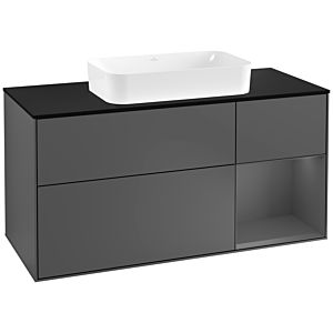 Villeroy and Boch Finion Villeroy and Boch Finion F302GKGK 120cm, cover plate black matt, shelf right Anthracite matt, Anthracite matt