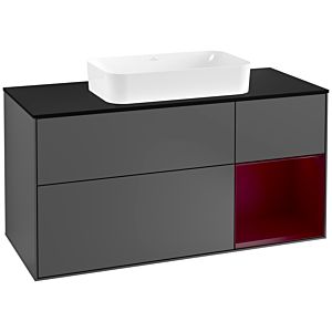 Villeroy and Boch Finion Villeroy and Boch Finion F302HBGK 120cm, cover plate black matt, shelf on the right Peony , anthracite matt