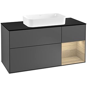 Villeroy and Boch Finion Villeroy and Boch Finion F302PCGK 120cm, cover plate black matt, shelf on the right Oak Veneer , anthracite matt