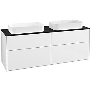 Villeroy et Boch Finion Villeroy et Boch F31200GF 160x60.3cm, plaque de finition noir mat, laqué blanc brillant