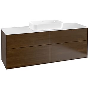 Villeroy und Boch Finion Waschtischunterschrank F32100GN 160x60,3cm, Abdeckplatte white matt, Walnut veneer