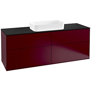 Villeroy und Boch Finion Waschtischunterschrank F32200HB 160x60,3cm, Abdeckplatte black matt, Peony Matt