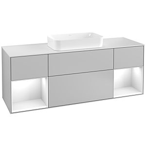 Villeroy and Boch Finion Villeroy and Boch Finion F331GFGJ 160x60.3cm, cover plate matt white, shelves glossy white lacquer, light gray matt