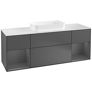 Villeroy and Boch Finion Villeroy and Boch Finion F331GKGK 160x60.3cm, cover plate matt white, shelves anthracite matt lacquer, anthracite matt