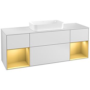 Villeroy and Boch Finion Villeroy and Boch Finion F331HFMT 160x60.3cm, cover plate white matt, shelves gold matt lacquer, white matt lacquer