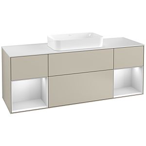 Villeroy and Boch Finion Villeroy and Boch Finion F331MTHH 160x60.3cm, cover plate matt white, shelves matt white lacquer, Sand Matt Lacquer