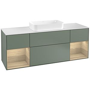 Villeroy and Boch Finion Villeroy and Boch Finion F331PCGM 160x60.3cm, cover plate matt white, shelves Oak Veneer , Olive Matt Lacquer