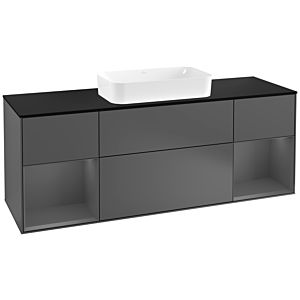 Villeroy and Boch Finion Villeroy and Boch Finion F332GKGK 160x60.3cm, black matt top, matt anthracite lacquer shelves, matt anthracite