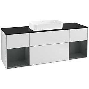 Villeroy and Boch Finion Villeroy and Boch Finion F332HGMT 160x60.3cm, black matt cover plate, Midnight matt lacquer shelves, white matt lacquer