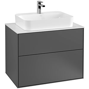 Villeroy et Boch Finion Villeroy et Boch F34100GK 80x60,3cm, plaque de finition blanc mat, anthracite mat