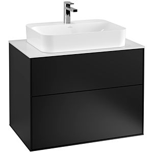 Villeroy et Boch Finion Villeroy et Boch F34100PD 80x60,3cm, plaque de finition blanc mat, laqué noir mat