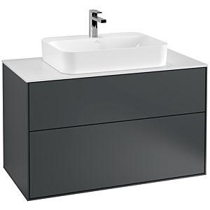 Villeroy und Boch Finion Waschtischunterschrank F35100HG 100x60,3cm, Abdeckplatte white matt, Midnight Blue Matt Lacquer