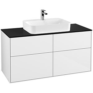 Villeroy et Boch Finion Villeroy et Boch F38200GF 120x60,3cm, plaque de finition noir mat, laqué blanc brillant