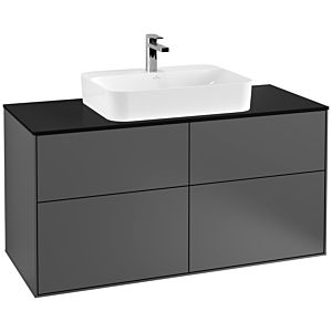 Villeroy und Boch Finion Waschtischunterschrank F38200GK 120x60,3cm, Abdeckplatte black matt, Anthracite matt