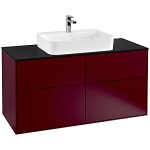 Villeroy und Boch Finion Waschtischunterschrank F38200HB 120x60,3cm, Abdeckplatte black matt, Peony Matt