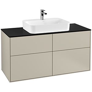 Villeroy und Boch Finion Waschtischunterschrank F38200HH 120x60,3cm, Abdeckplatte black matt, Sand Matt Lacquer