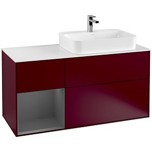 Villeroy and Boch Finion Villeroy and Boch Finion F391GKHB 120cm, cover plate white matt, shelf left anthracite matt, Peony Matt