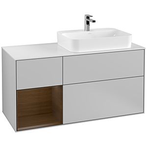 Villeroy and Boch Finion Villeroy and Boch Finion F391GNGJ 120cm, cover plate white matt, shelf left walnut veneer, light gray matt