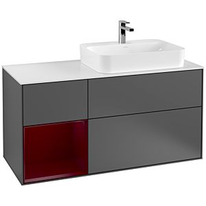 Villeroy and Boch Finion Villeroy and Boch Finion F391HBGK 120cm, cover plate white matt, shelf left Peony , anthracite matt